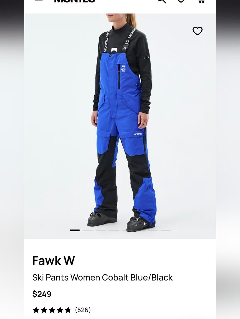 Montis Fawk W Cobalt Blue/Black Ski Bib Pants